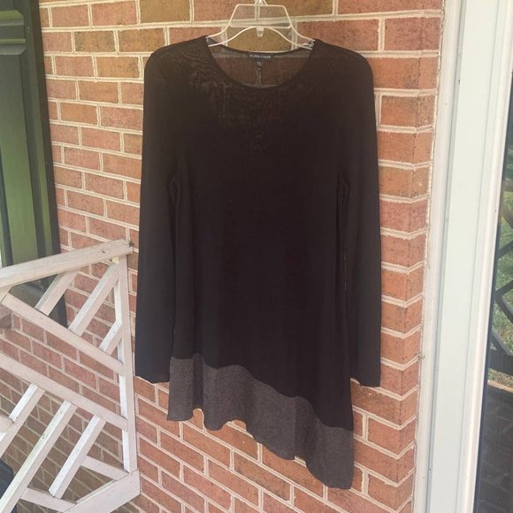 Eileen Fisher Asymmetrical tunic  Top black gray - Picture 6 of 9